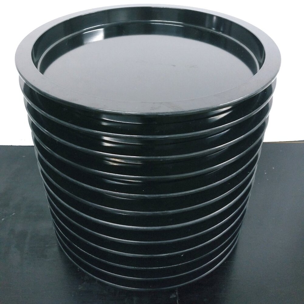 Dansk Stackable Plates Rare Black Melamine MCM Set 12
